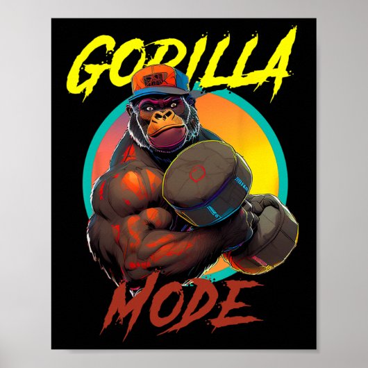 Bodybuilding Gorilla Mode Workout Poster (Vorne)