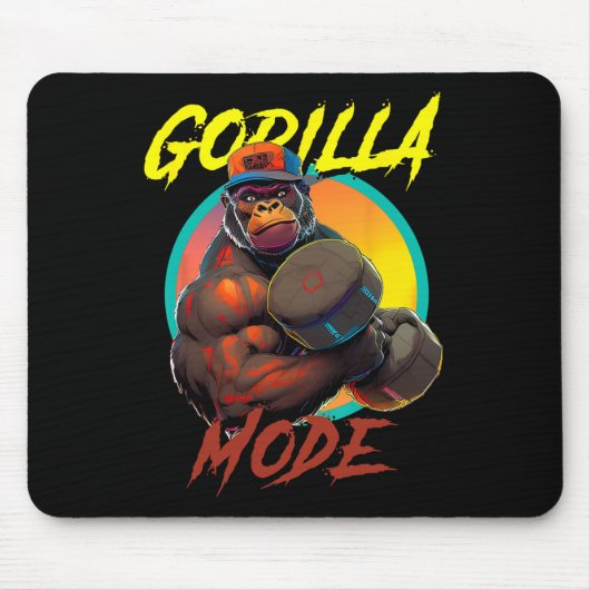 Bodybuilding Gorilla-Modus-Workout Mousepad (Vorne)