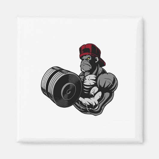 Bodybuilding-Gorilla-Workout-Gym-Krafttraining Magnet (Vorne)
