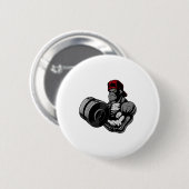 Bodybuilding Gorilla Workout Gym Strength Training Button (Vorne & Hinten)