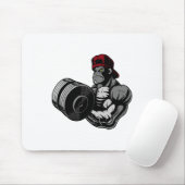 Bodybuilding Gorilla Workout Gym Strength Training Mousepad (Mit Mouse)