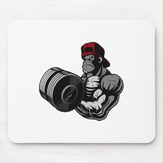 Bodybuilding Gorilla Workout Gym Strength Training Mousepad (Vorne)