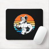 Bodybuilding Gym Lover Retro Mousepad (Mit Mouse)
