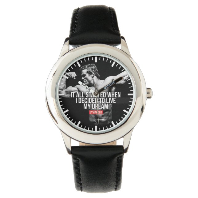 Bodybuilding Gym Motivation Armbanduhr (Vorderseite)