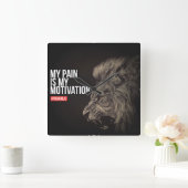 Bodybuilding Gym Motivation Quadratische Wanduhr (Zuhause)