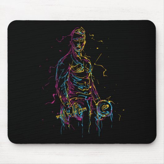 Bodybuilding Gym Weightlift Mousepad (Vorne)