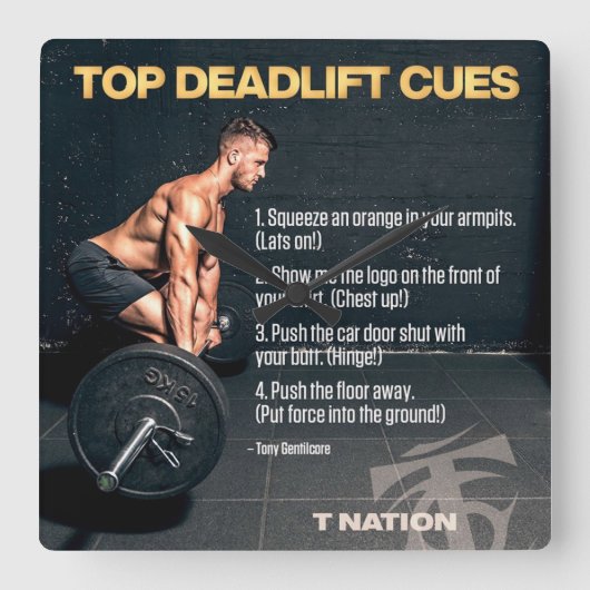 Bodybuilding Gym Workout Quadratische Wanduhr (Vorderseite)