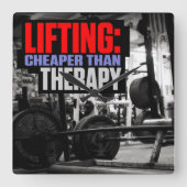 Bodybuilding Gym Workout Quadratische Wanduhr (Vorderseite)