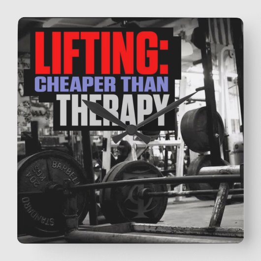 Bodybuilding Gym Workout Quadratische Wanduhr (Vorderseite)