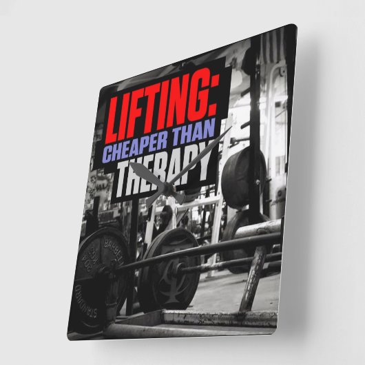 Bodybuilding Gym Workout Quadratische Wanduhr (Winkel)