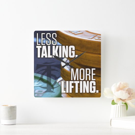 Bodybuilding Gym Workout Quadratische Wanduhr (Zuhause)