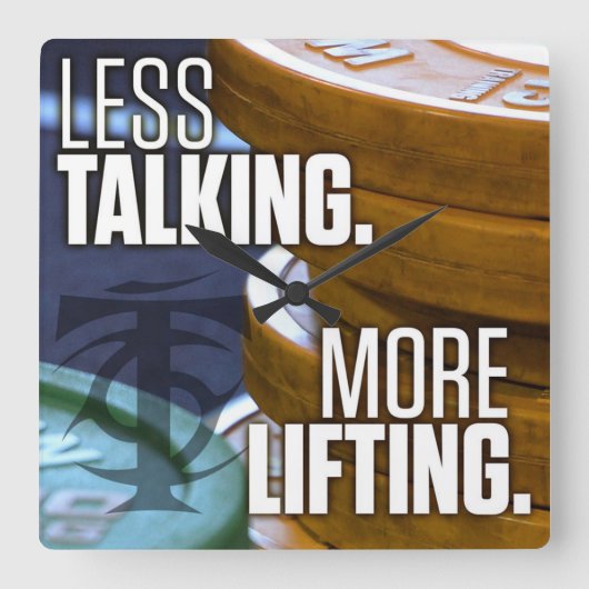 Bodybuilding Gym Workout Quadratische Wanduhr (Vorderseite)