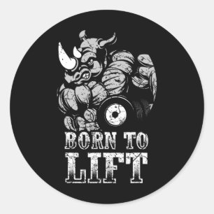 Bodybuilding Gymnastik Fitness Muskel Rhino Gif Runder Aufkleber