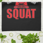 Bodybuilding - Halt und Squat - Kawaii Leg Day Geschirrtuch (Gefaltet)