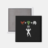 Bodybuilding Hühnerbroccoli Magnet (Vorderseite/Rückseite)