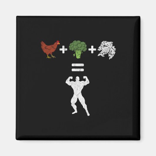Bodybuilding Hühnerbroccoli Magnet (Vorne)