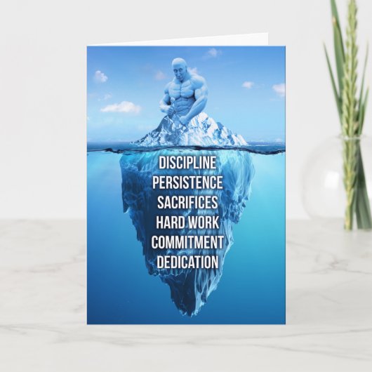 Bodybuilding Iceberg Skulptur Motivierend Karte (Vorderseite)
