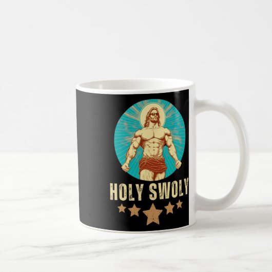 Bodybuilding Jesus Fitness Holy Swoly Funny Gym Kaffeetasse (Rechts)