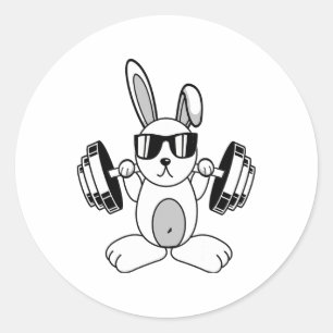 Bodybuilding Kraftdrehen Fitnessstudio Hase - Knie Runder Aufkleber