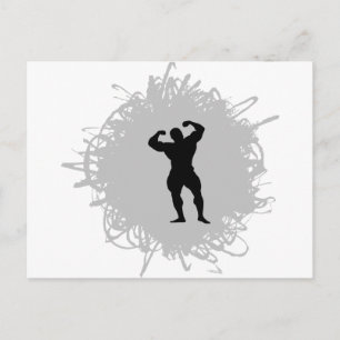 Bodybuilding Kritzelstil Postkarte