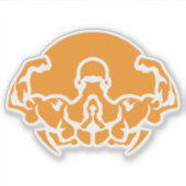 Bodybuilding Logo Muskulkulatur dos Biceps 6 Aufkleber (Vorderseite)