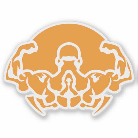 Bodybuilding Logo Muskulkulatur dos Biceps 6 Aufkleber (Vorderseite)