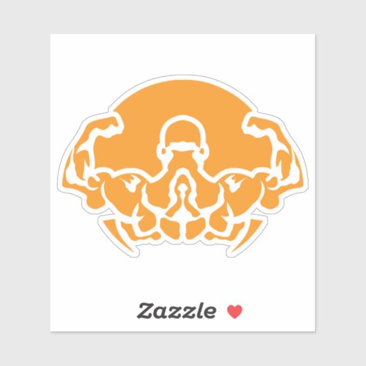 Bodybuilding Logo Muskulkulatur dos Biceps 6 Aufkleber (Blatt)