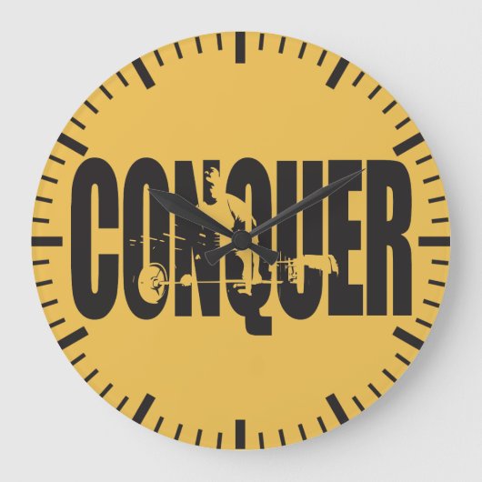 Bodybuilding Motivation - erobern Große Wanduhr (Vorderseite)