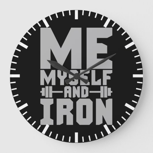 Bodybuilding Motivation - Ich, ich selbst und Eise Große Wanduhr (Vorderseite)
