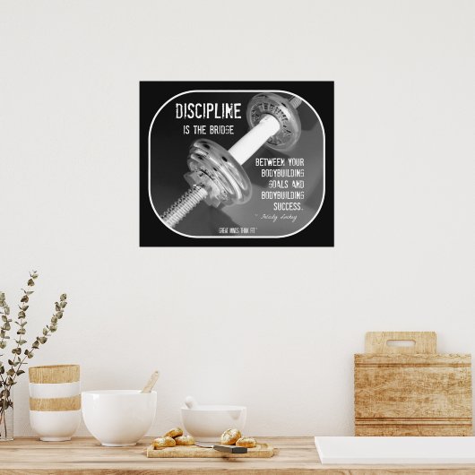 Bodybuilding Poster mit Zitat 003 (Küche)