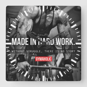 Bodybuilding Quadratische Wanduhr