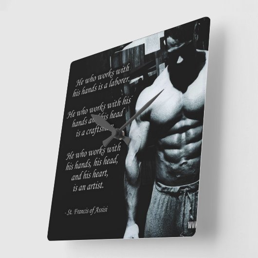Bodybuilding Quadratische Wanduhr (Winkel)