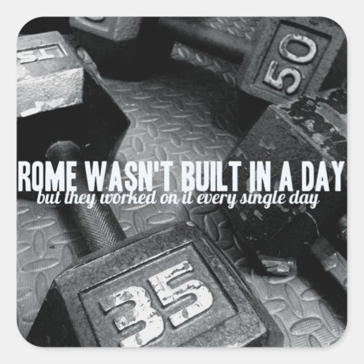 Bodybuilding Quadratischer Aufkleber (Vorderseite)