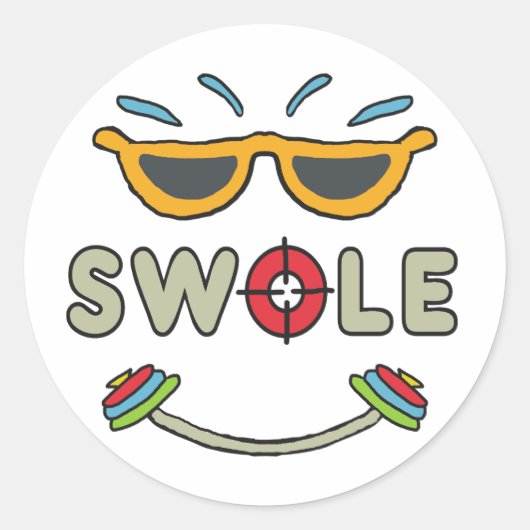 Bodybuilding Runder Aufkleber (Vorderseite)