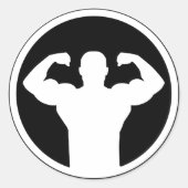 Bodybuilding Runder Aufkleber (Vorderseite)