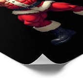 Bodybuilding Santa Claus Bodybuilder Christmas Gym Poster (Ecke)