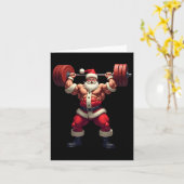 Bodybuilding Santa Claus Bodybuilder Weihnachtsgym Karte (Gelbe Blume)
