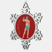 Bodybuilding Schneeflocken Zinn-Ornament (Rechts)