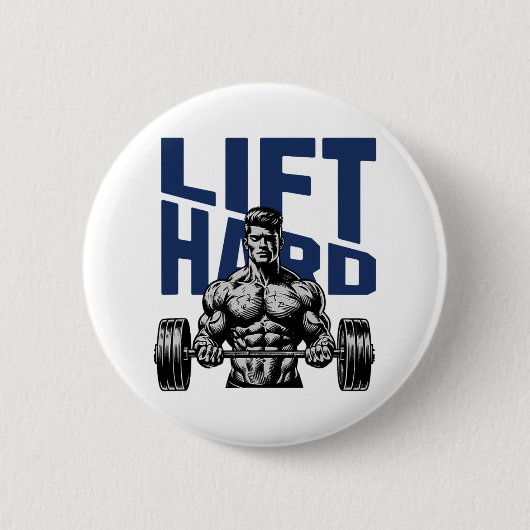 Bodybuilding-Schwung-Bewegungs-Sprichwort Button (Vorderseite)