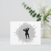 Bodybuilding Scribble Style Postkarte (Stehend Vorderseite)