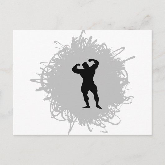 Bodybuilding Scribble Style Postkarte (Vorderseite)