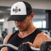 Bodybuilding Skeleton -Dark Gym Humor- Funny Skull Truckerkappe