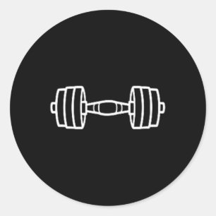 Bodybuilding Sport Minimalist Einfache Hantel 1  Runder Aufkleber