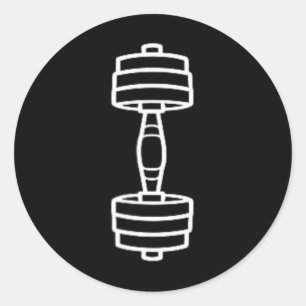 Bodybuilding Sport Minimalist Einfache Hantel 2 Runder Aufkleber