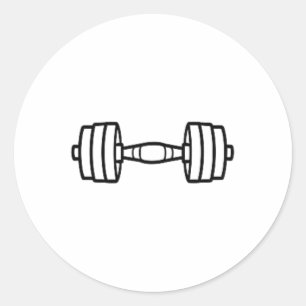 Bodybuilding-Sport Minimalistisch Einfache Hantel  Runder Aufkleber