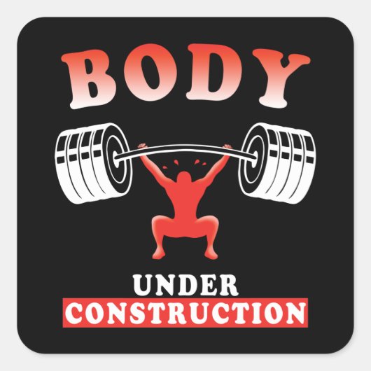 Bodybuilding Training motivierend Workout-Angebot Quadratischer Aufkleber (Vorderseite)