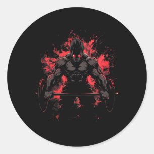 Bodybuilding-Training Muskel Krafttraining Anime M Runder Aufkleber
