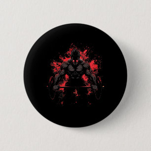 Bodybuilding-Training Muskel Powerlifting Anime Mä Button