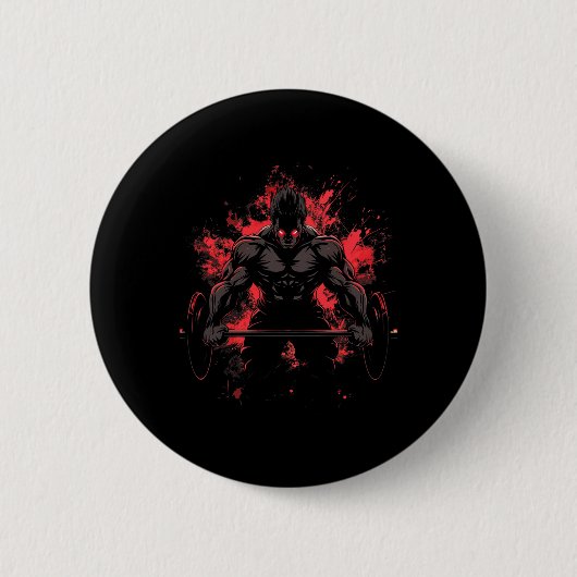 Bodybuilding-Training Muskel Powerlifting Anime Mä Button (Vorderseite)