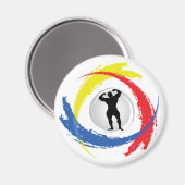 Bodybuilding Tricolor Emblem Magnet (Vorderseite/Rückseite)